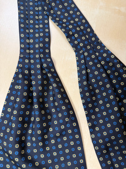 Ascot blu notte micro fantasia fiori