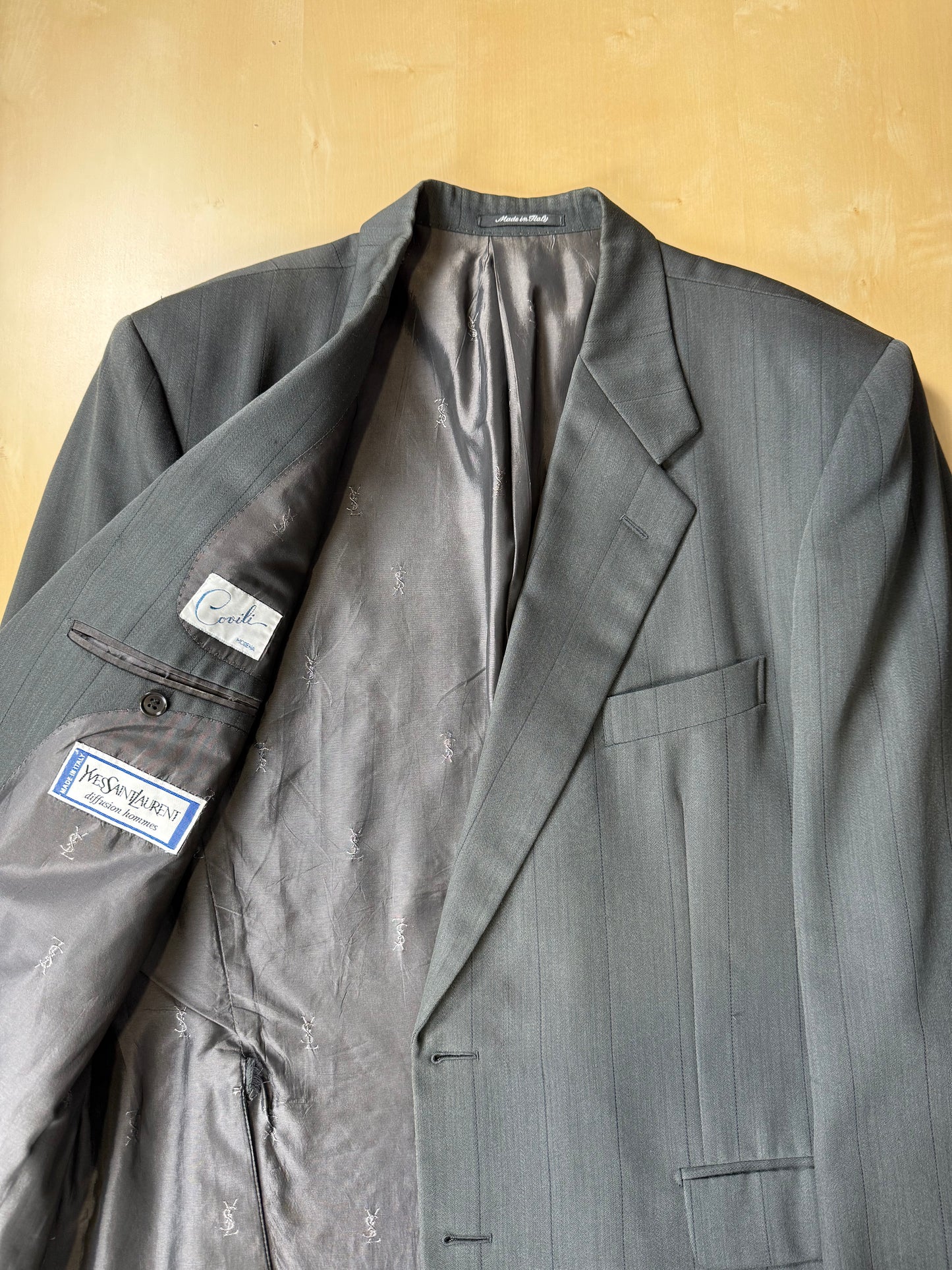 Giacca Yves Saint Laurent anni ‘80 verde petrolio - tg. 52/54