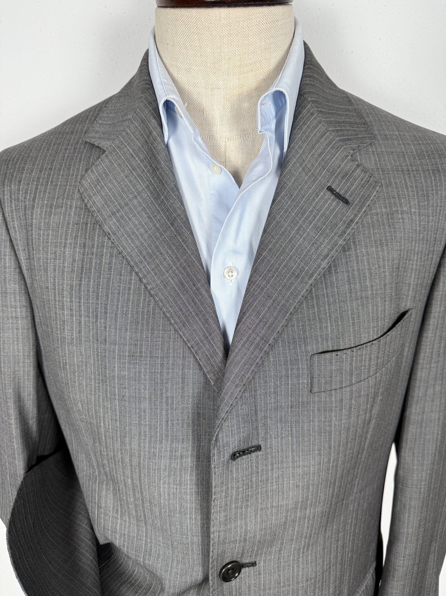 Giacca De Paz in fresco lana grigio spinato - tg. 50