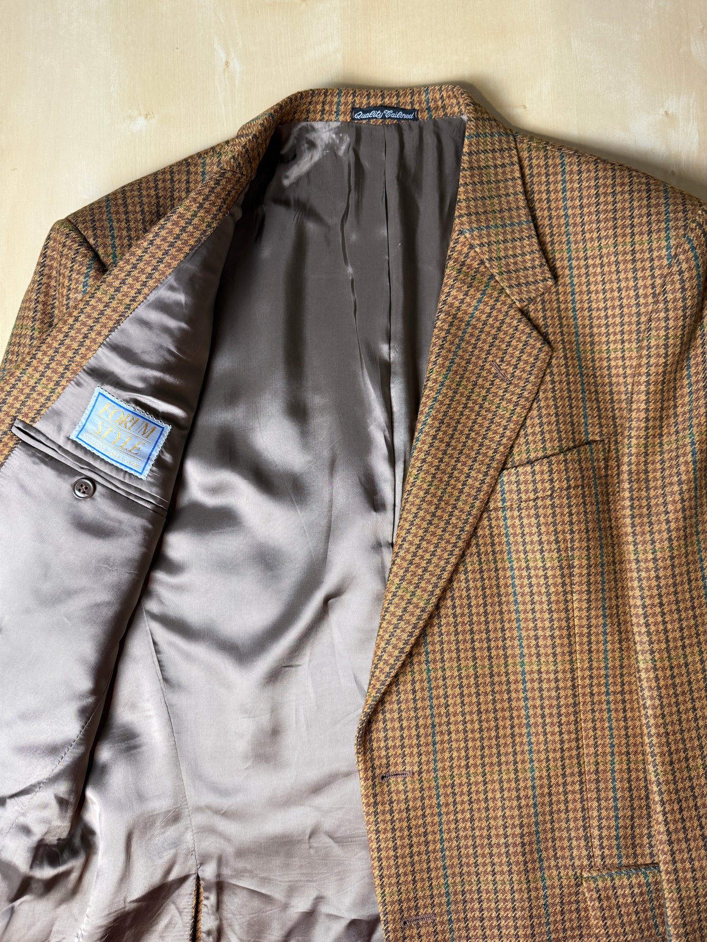 Giacca anni ‘80 pied-de-poule senape - tg. 54