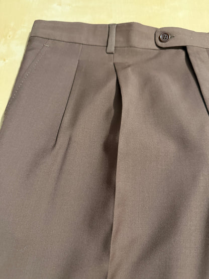 Pantalone anni '80 fresco lana marrone cacao (NOS) - tg. 54