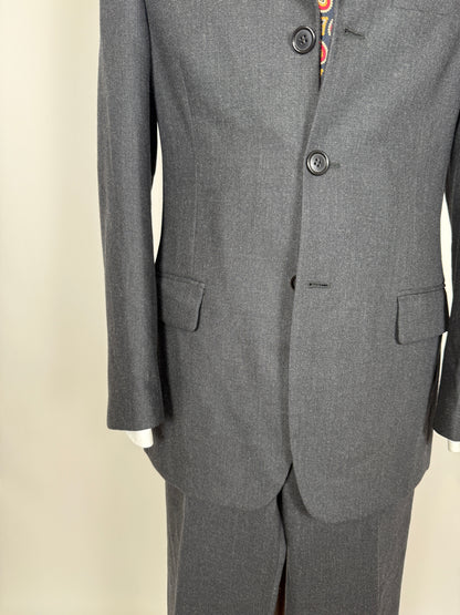 Completo Missoni anni ‘90 in flanella grigio antracite - tg. 48/50