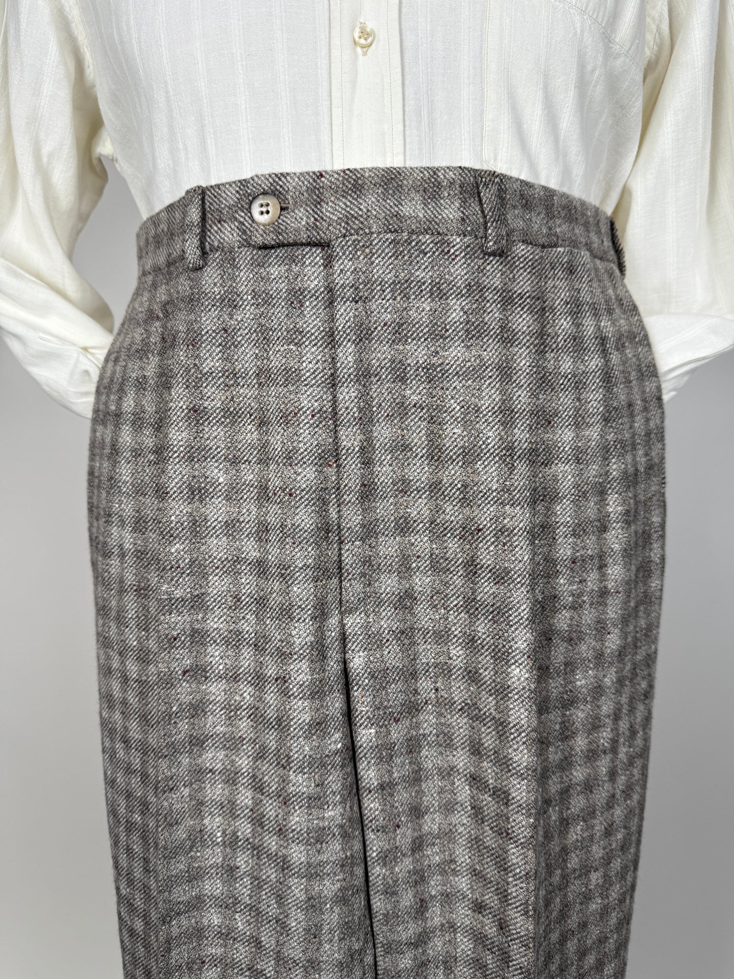 Pantaloni anni ‘70/‘80 tweed a quadri (NOS) - tg. 46
