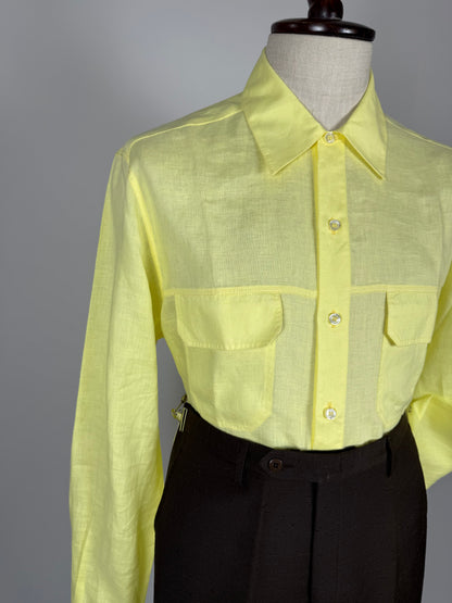 Camicia in lino giallo lime - L/XL collo 43