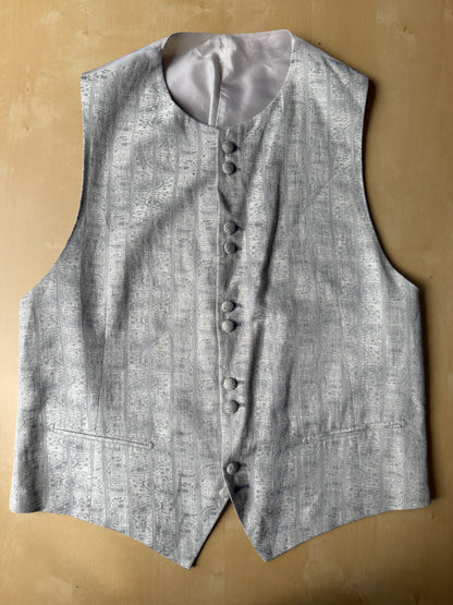 Panciotto damascato con pantalone abbinato in seta e lino - tg. 54