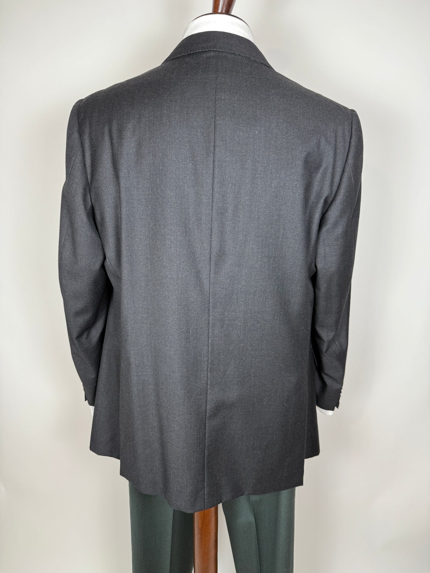 Giacca Ermenegildo Zegna anni ‘90 lana pettinata grigio antracite - tg. 52 drop basso