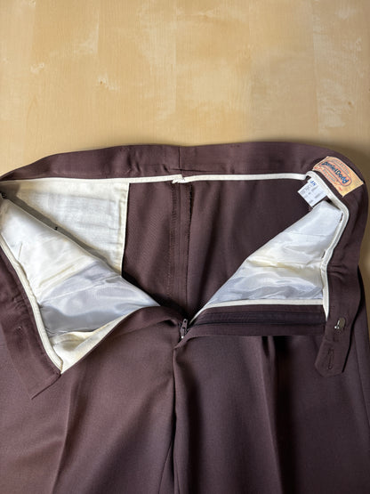 Pantaloni anni ‘80 twill pettinato marrone cacao (NOS) - tg. 48