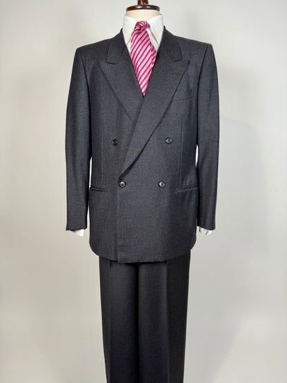 Completo doppiopetto anni ‘70/‘80 flanella antracite - tg. 52