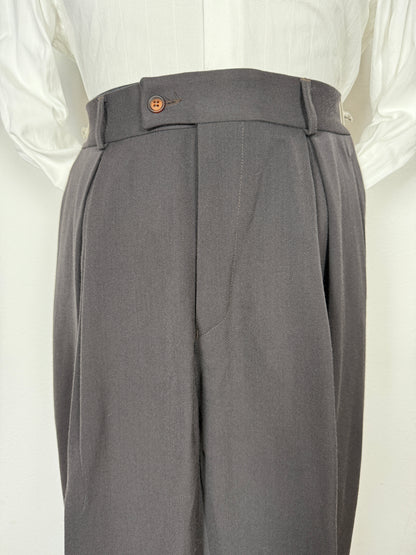 Completo doppiopetto anni ‘80 flanella verde petrolio - tg. 50/52 drop alto