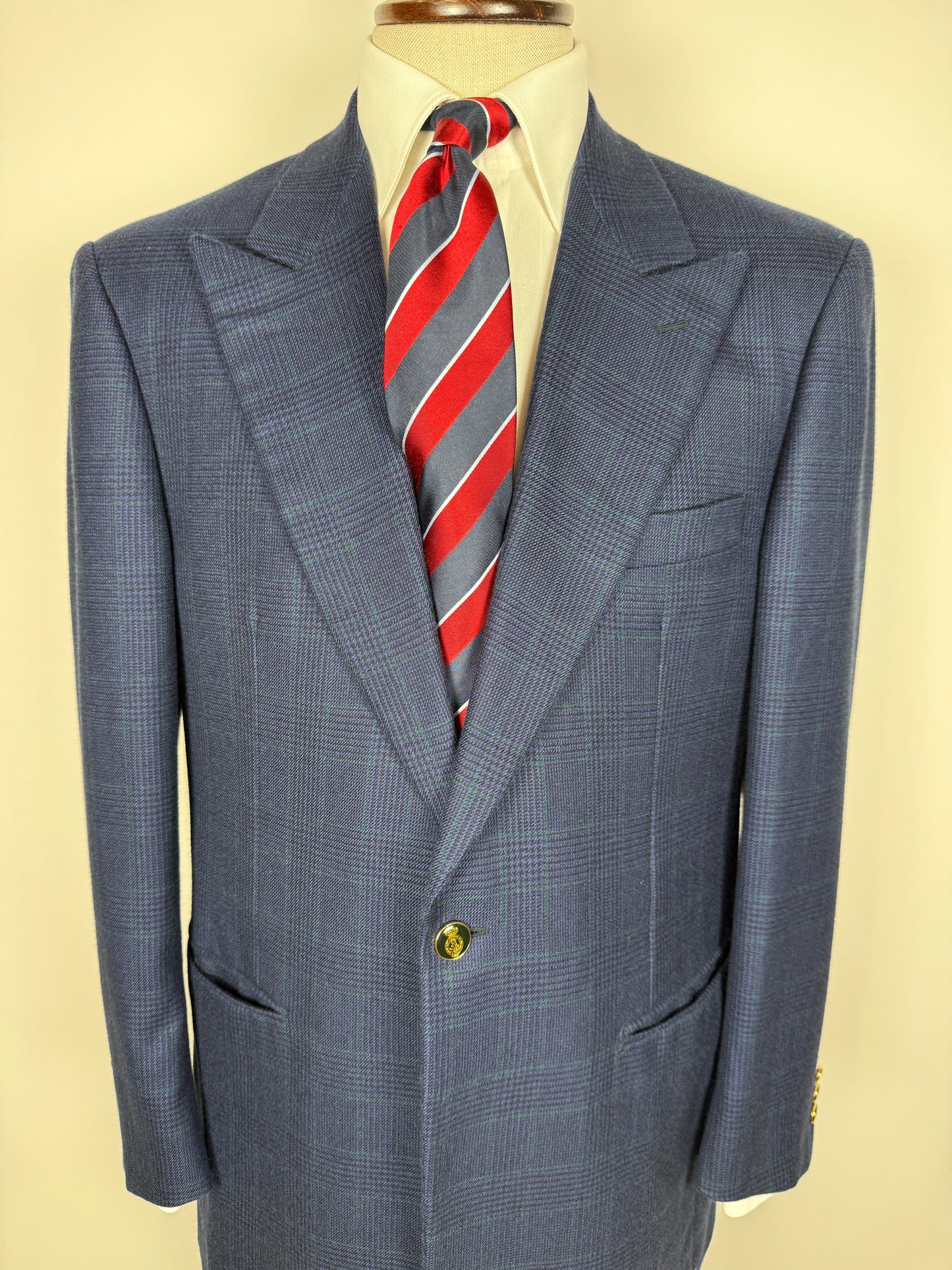 Blazer sartoriale 100% cashmere principe di Galles tessuto Loro Piana - tg. 50/52