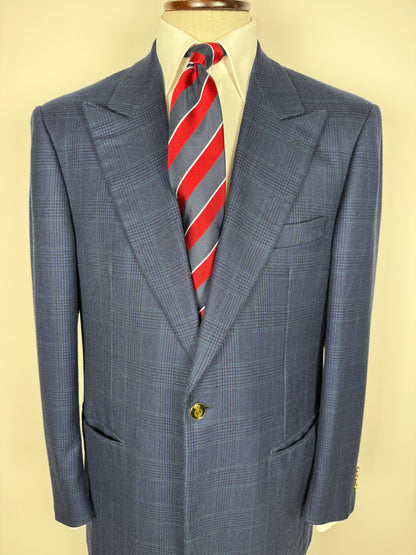 Blazer sartoriale 100% cashmere principe di Galles tessuto Loro Piana - tg. 50/52