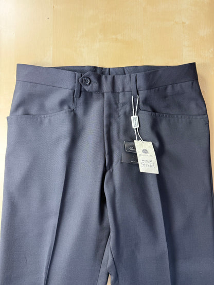 Pantaloni fresco lana blu tasche carrettiera anni '90 (NOS) - tg. 44/46