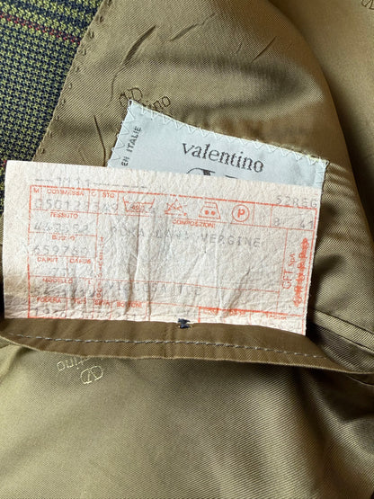 Giacca Valentino anni ‘80 hopsack principe di Galles verde - tg. 50/52
