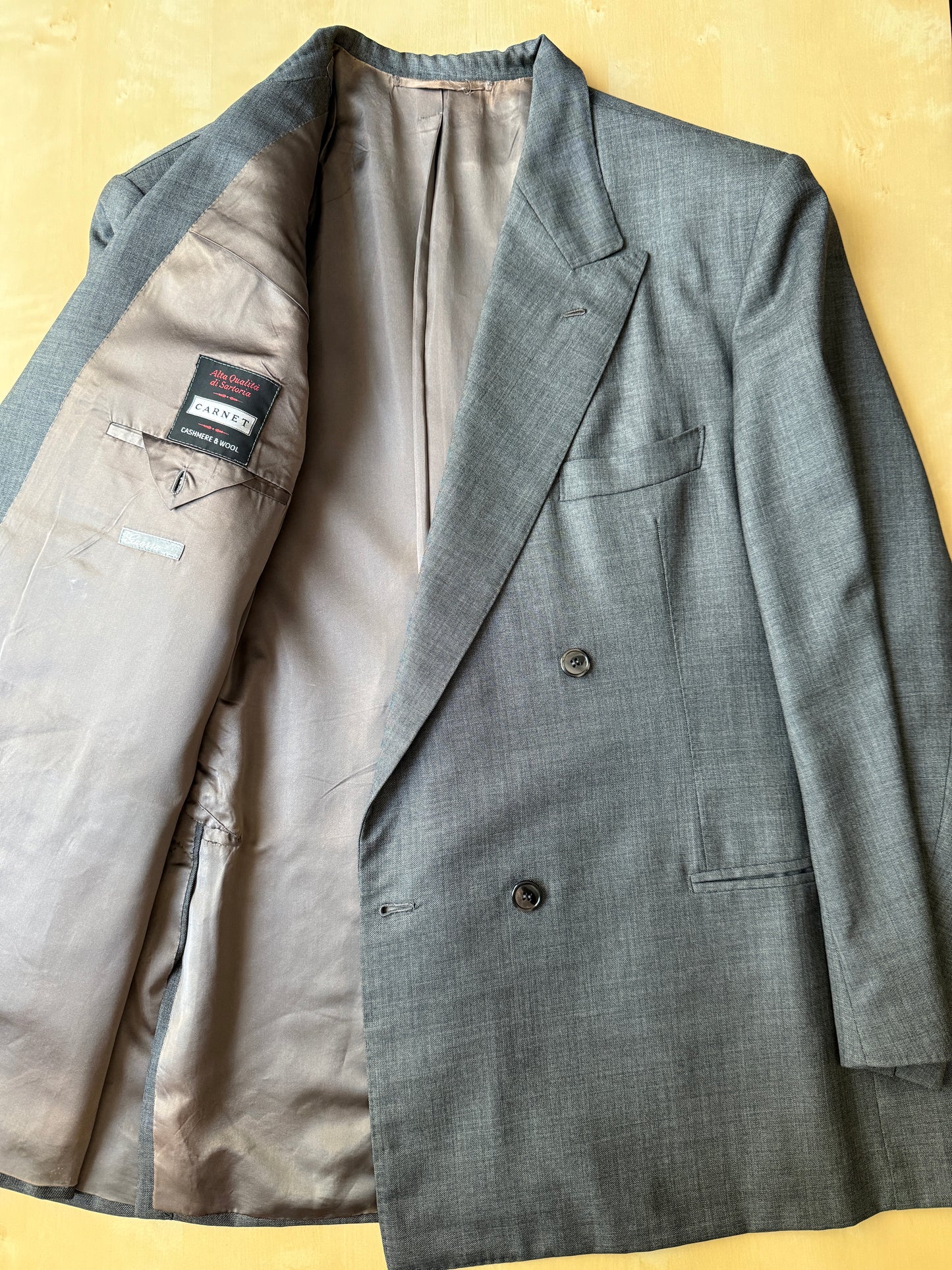 Giacca doppiopetto sartoriale anni '90 in grisaglia - tg. 56