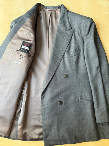 Giacca doppiopetto sartoriale anni '90 in grisaglia - tg. 56