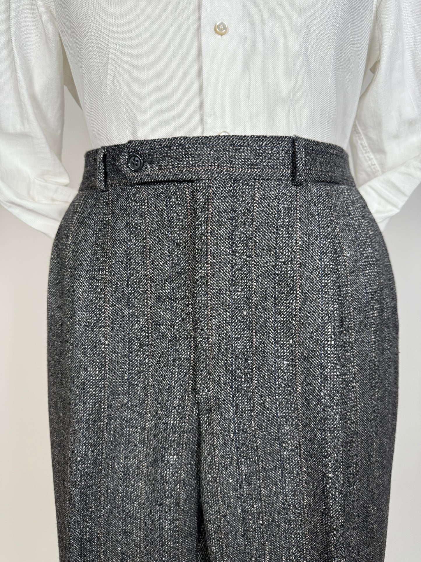 Completo anni ‘70/‘80 tweed lana e seta - tg. 52/54