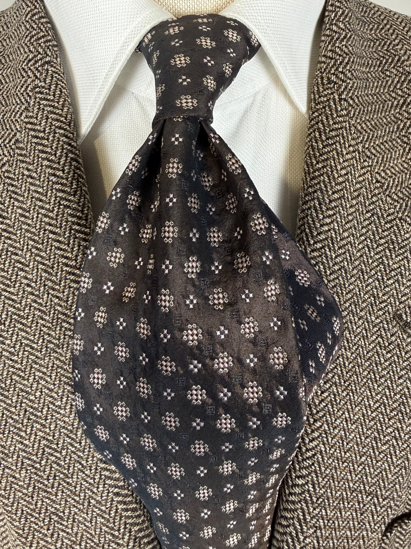 Cravatta Gucci grigio-bronzo micro fantasia