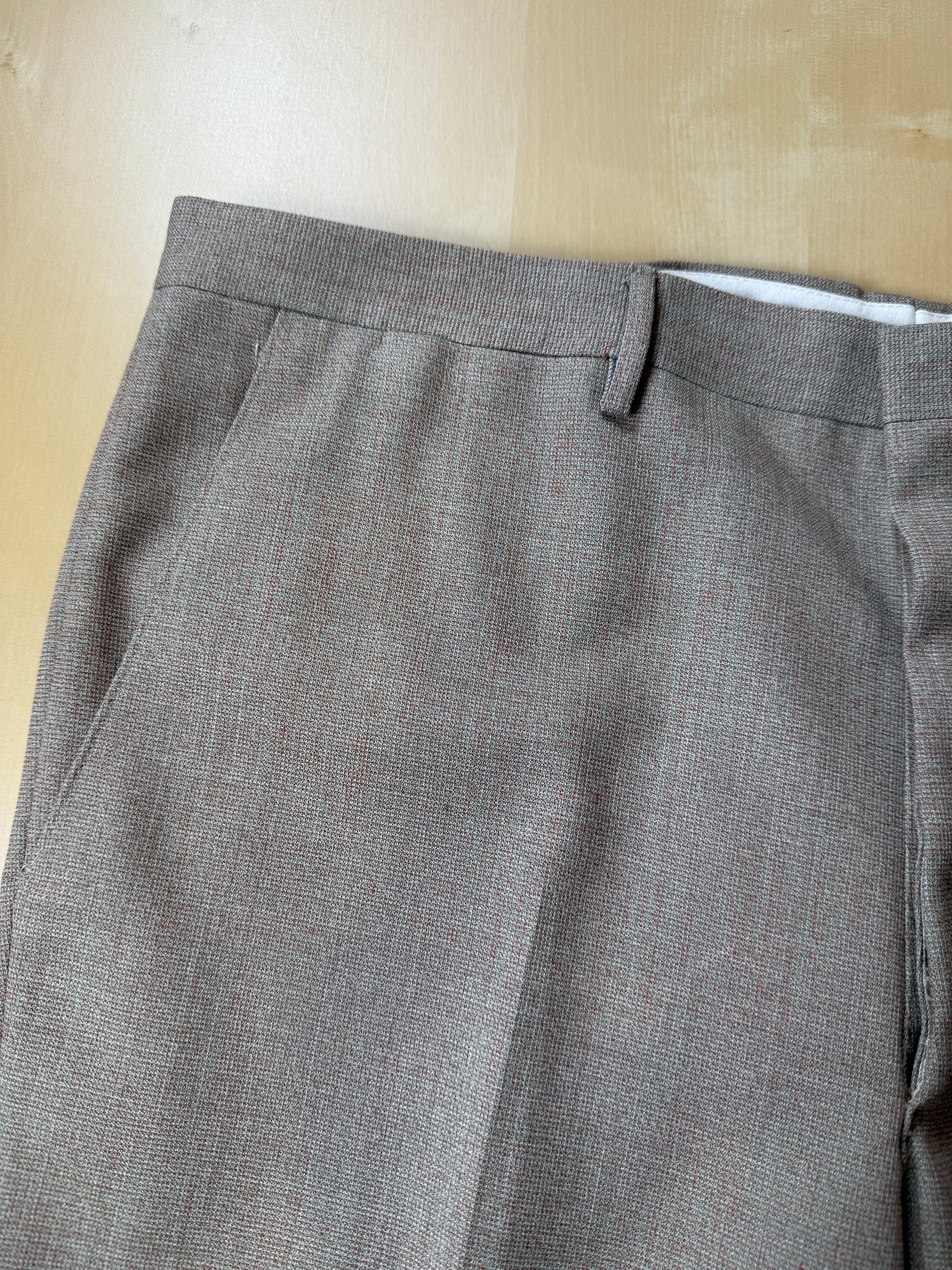 Completo 3 pezzi anni ‘70 hopsack beige - tg. 50/52 drop basso