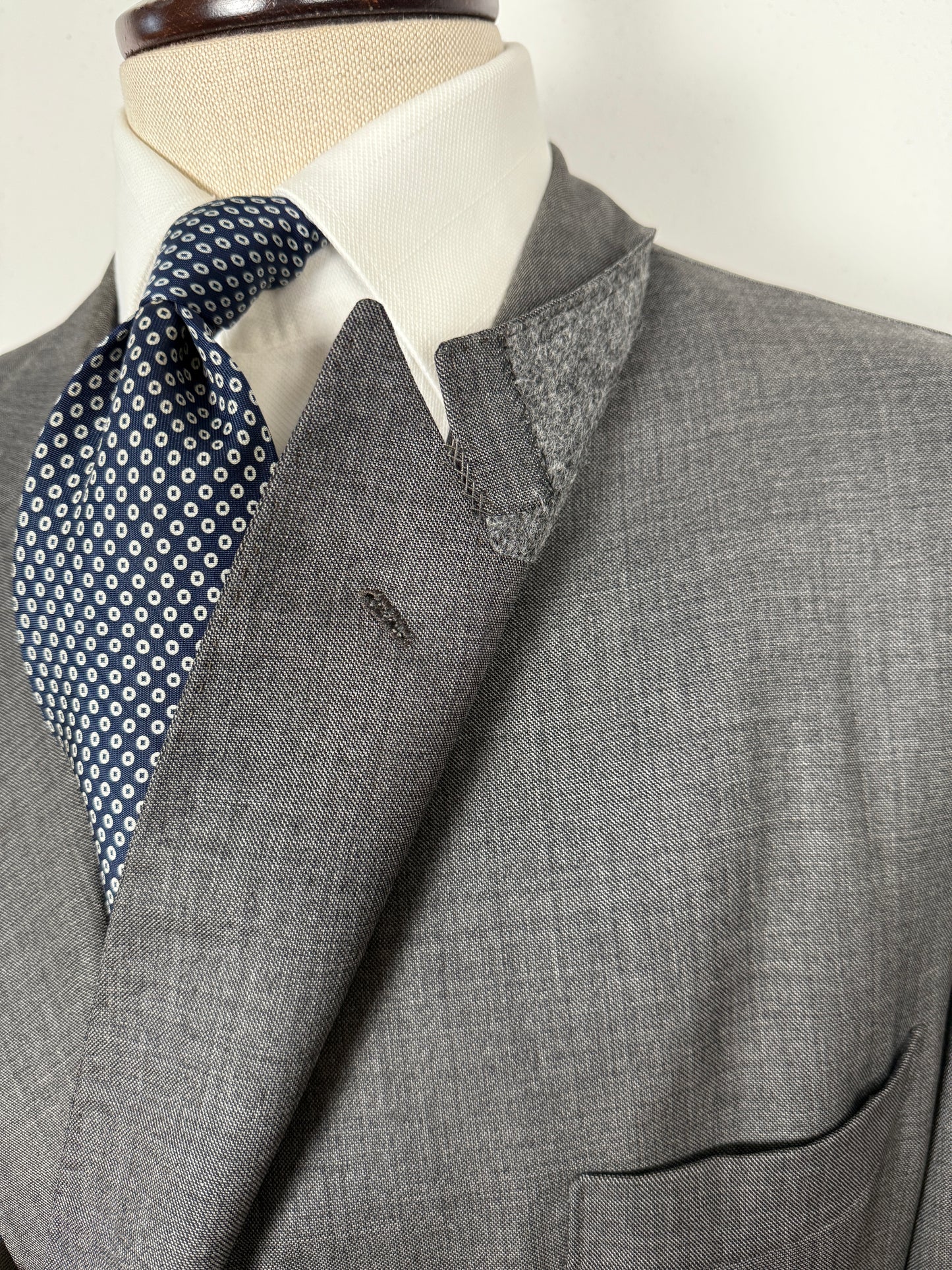 Giacca doppiopetto sartoriale anni '90 in grisaglia - tg. 56