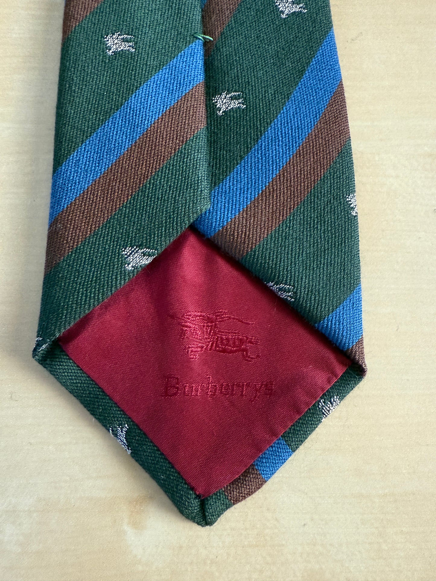Cravatta Burberrys regimental lana e seta