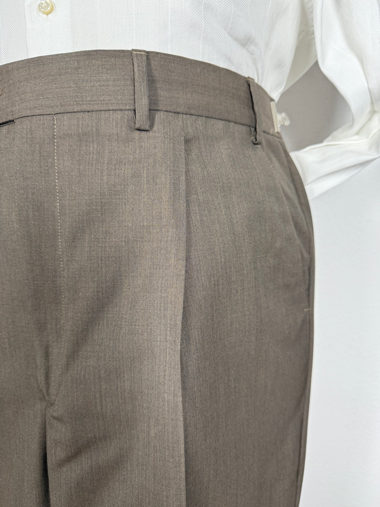 Pantalone anni ‘90 fresco lana marrone cacao (NOS) - tg. 56