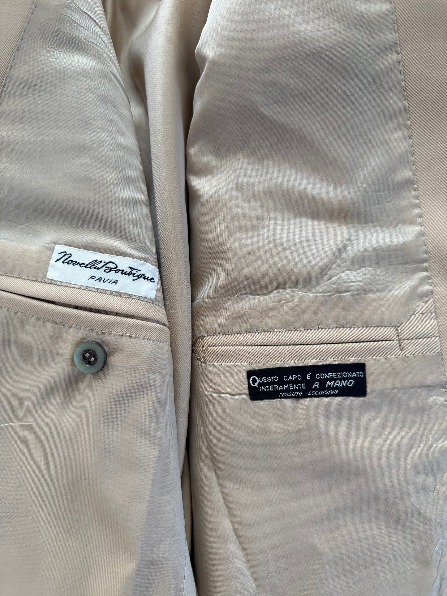 Completo anni ‘70 twill pettinato beige - tg. 42/44