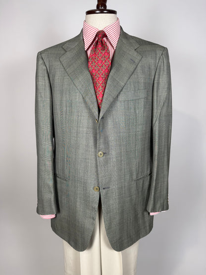 Giacca Kiton fresco lana 14 micron verde salvia - tg. 52/54