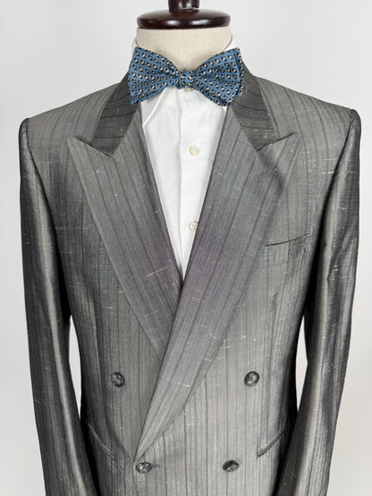 Completo doppiopetto anni ‘70/‘80 pura seta shantung - tg. 48/50