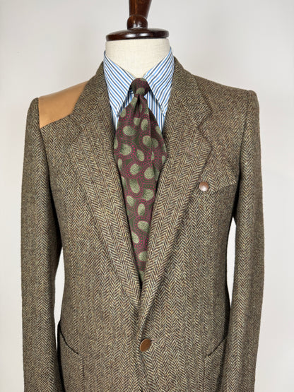 Giacca sportiva in tweed anni ‘70 stile hunting - tg. 44
