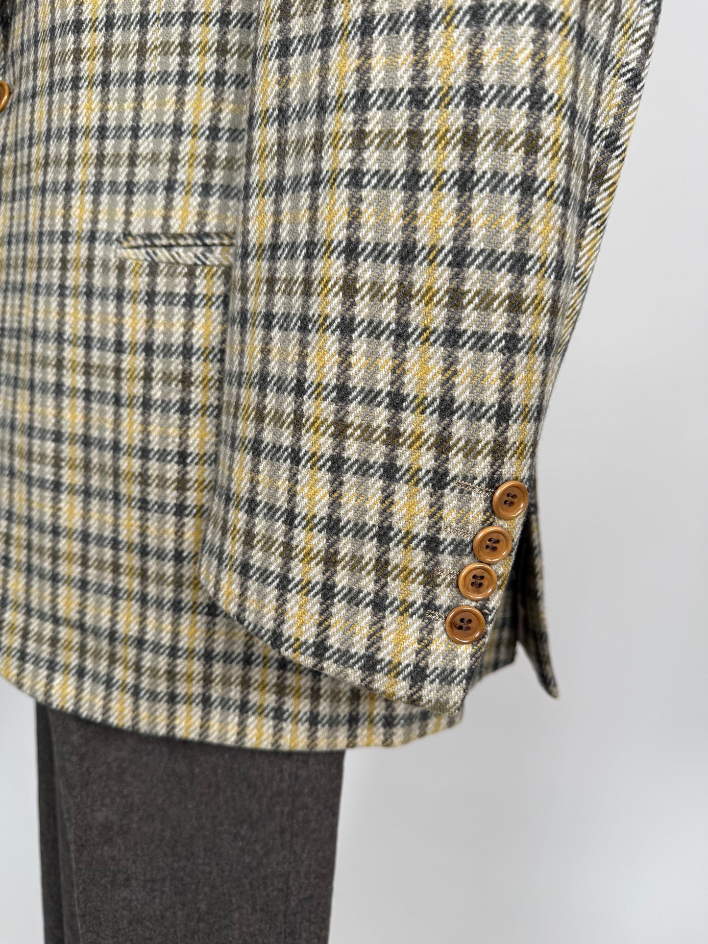 Giacca Valentino anni ‘80 check in lana e cashmere - tg. 52