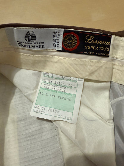 Pantalone anni '80 fresco lana marrone cacao (NOS) - tg. 54