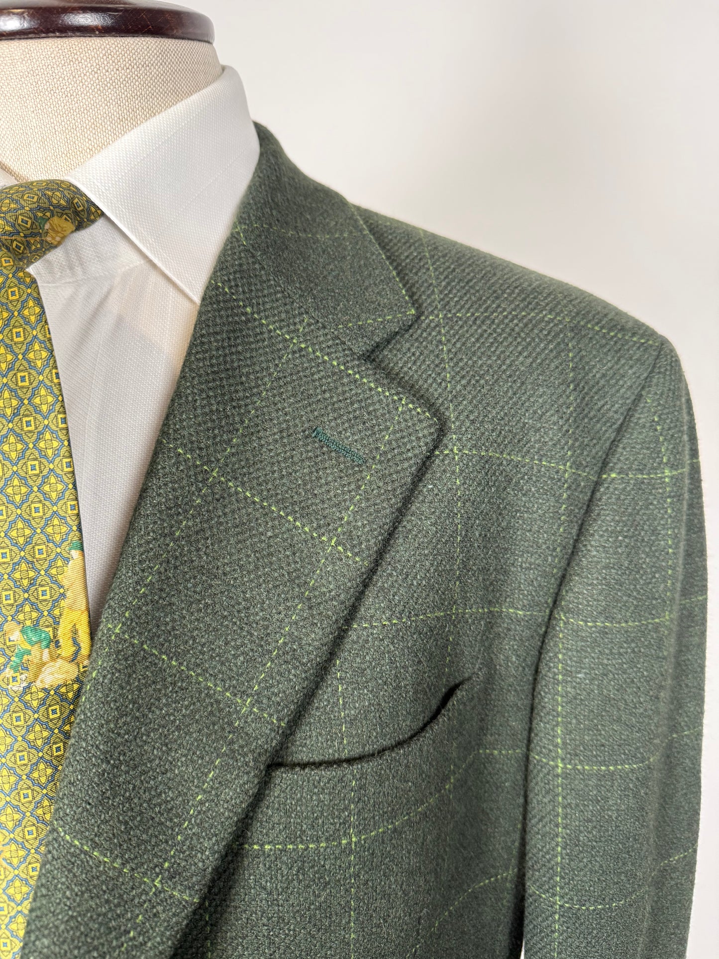 Giacca Cantarelli lana cammello e cashmere verde finestrato - tg. 56