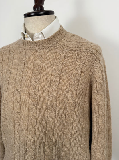 Maglione vintage in lana shetland a trecce - tg. XL