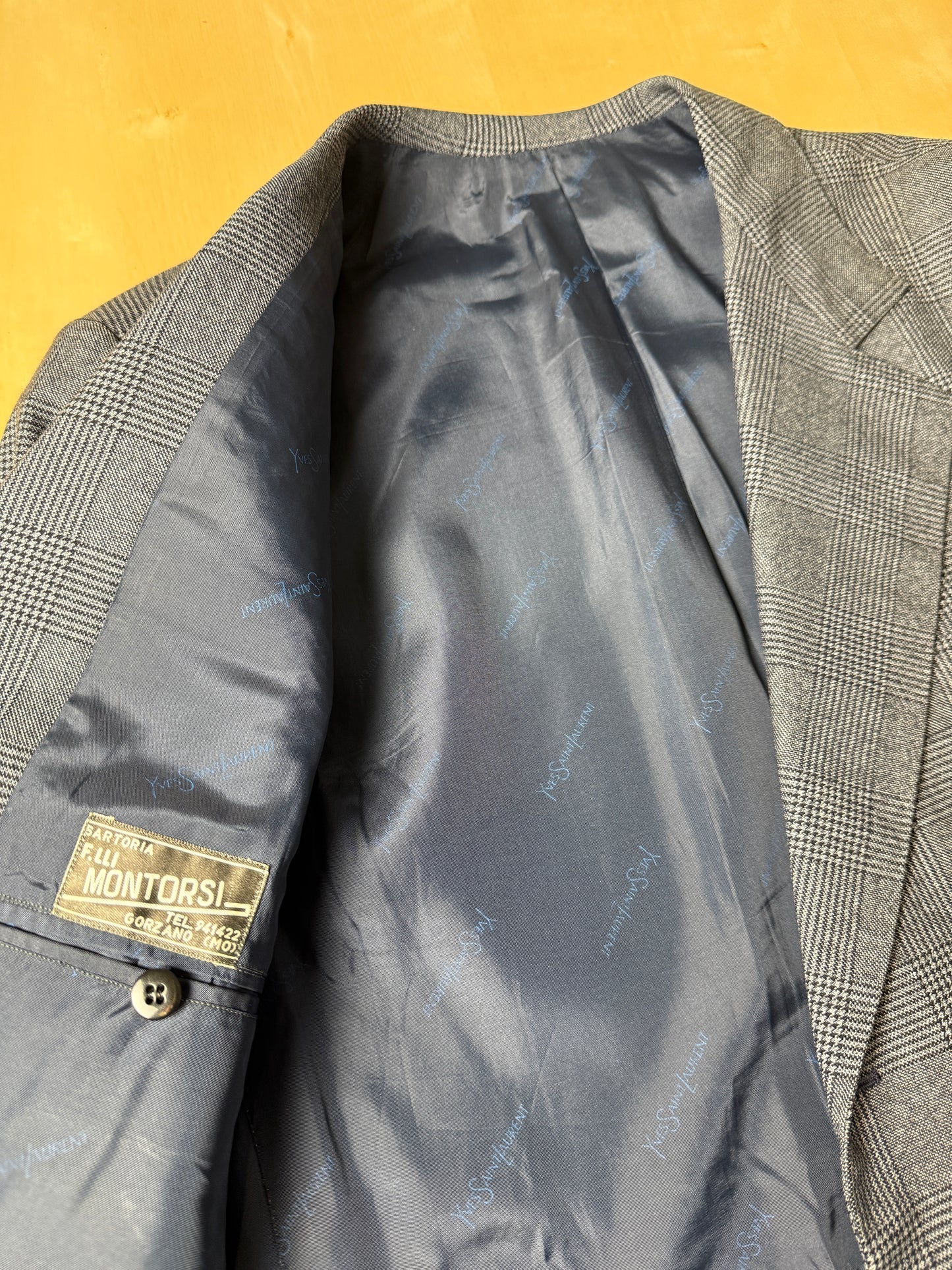 Giacca + panciotto sartoriali anni ‘70 principe di Galles - tg. 54 drop basso