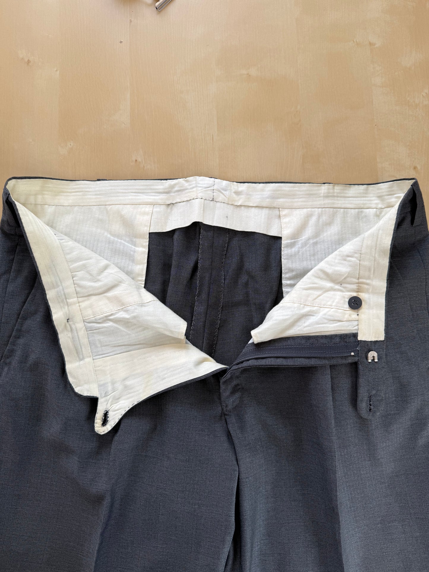 Pantaloni sartoriali fresco lana trama herringbone - tg. 52
