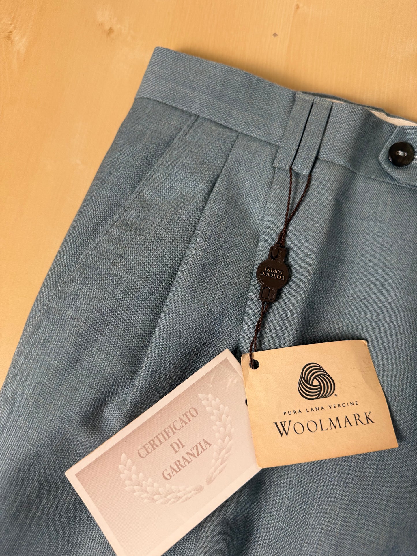 Pantaloni fresco lana carta da zucchero anni '80 (NOS) - tg. 46