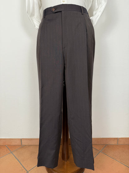 Completo Belvest anni '80 marrone gessato - tg. 56/58