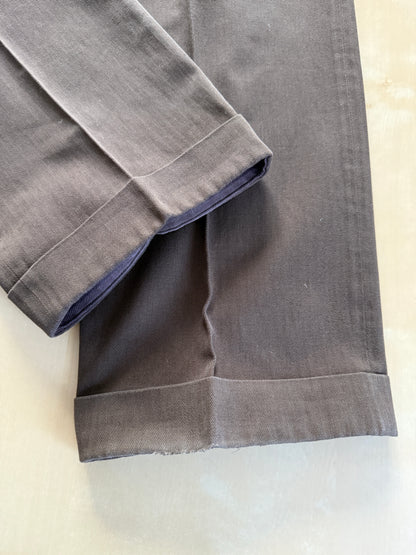 Pantaloni sartoriali in cotone spigato marrone - tg. 54