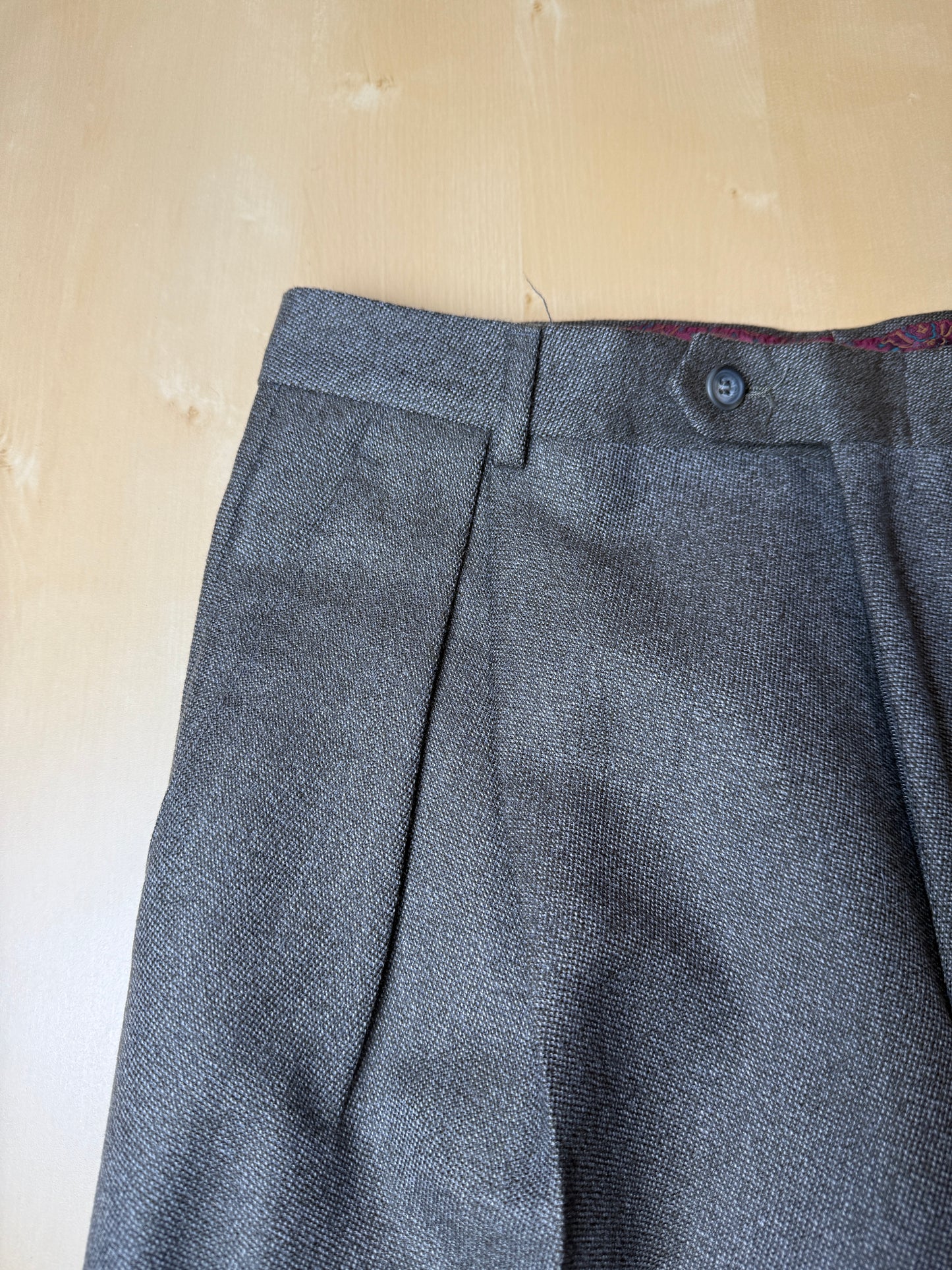Pantaloni anni ‘80 grigio/cachi sale pepe (NOS) - tg. 46