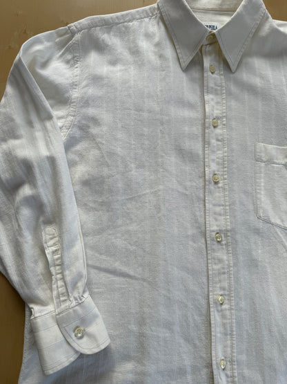 Camicia anni ‘80 in cotone e lino collo italiano - M/L collo 40