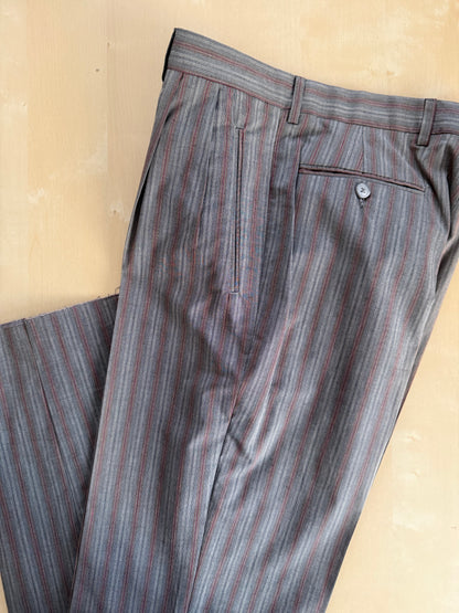 Pantaloni in cotone grigio a righe anni ‘80 (NOS) - tg. 46