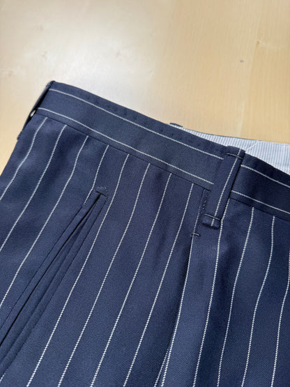 Completo sartoriale flanella pettinata blu gessato - tg. 56 drop 0-2