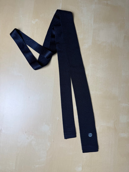 Cravatta tricot Ermenegildo Zegna vintage in seta blu