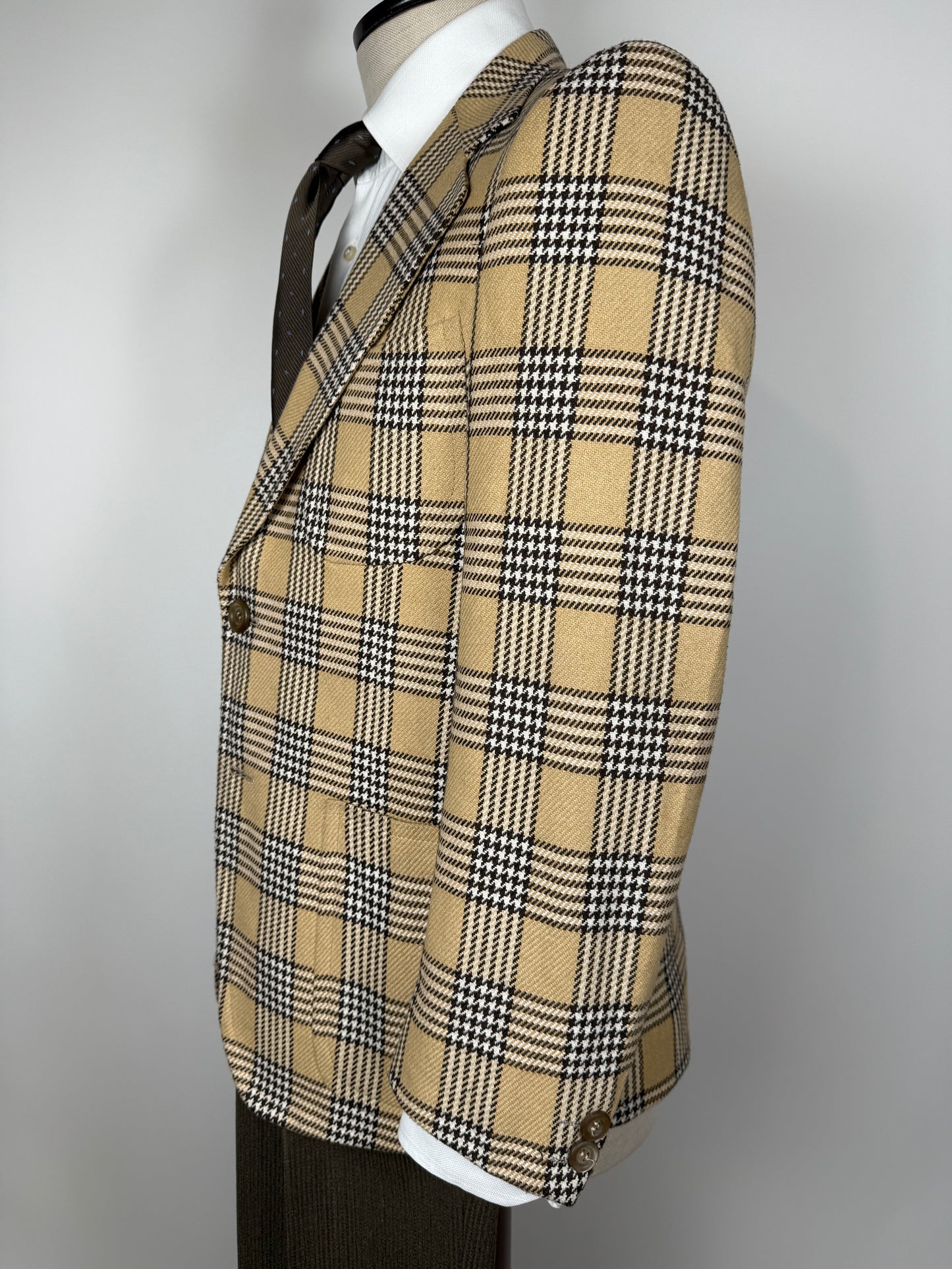 Giacca anni ‘70 beige a quadri - tg. 44/46