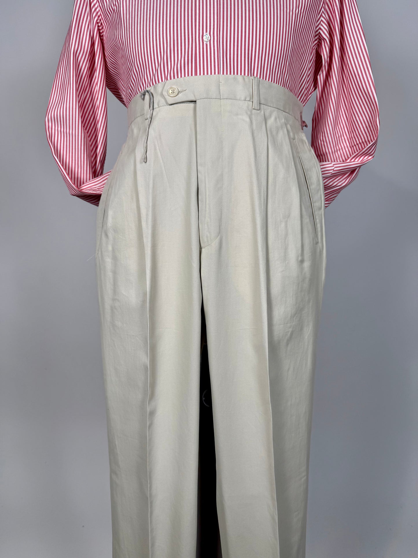 Pantaloni 100% cotone panna anni ‘80 (NOS) - tg. 50