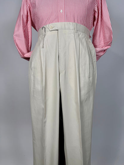 Pantaloni 100% cotone panna anni ‘80 (NOS) - tg. 50
