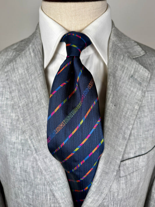 Cravatta Missoni righe regimental e firma
