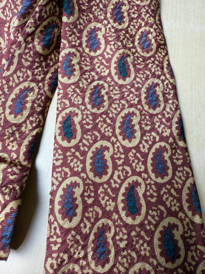 Cravatta Yves Saint Laurent paisley ruggine jacquard