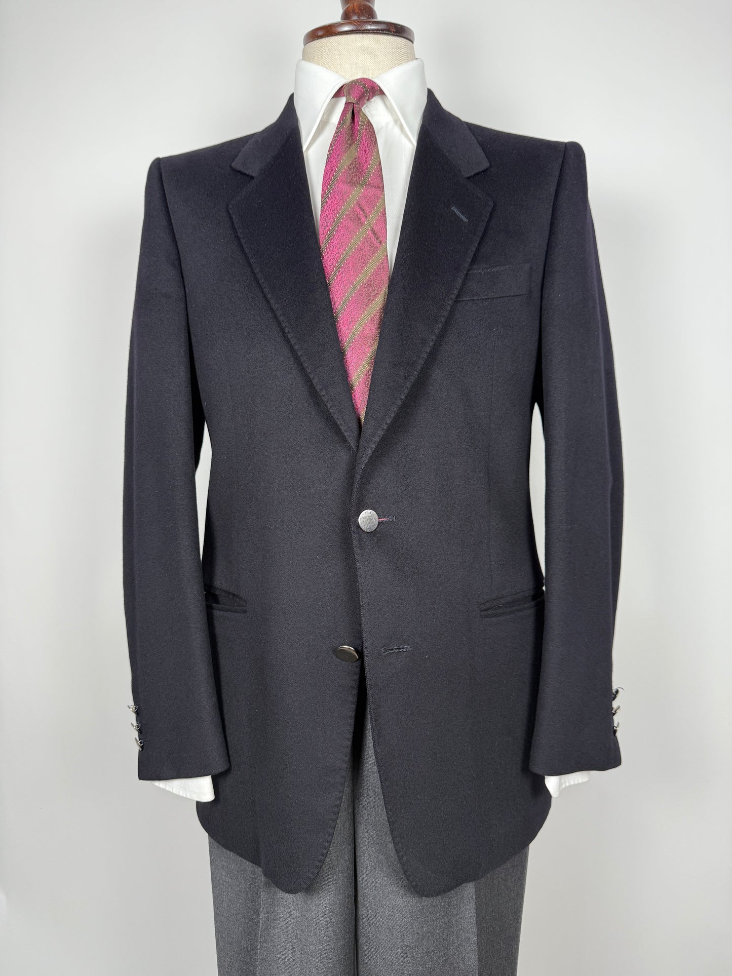 Blazer anni ‘80 in cashmere e lana blu - tg. 48