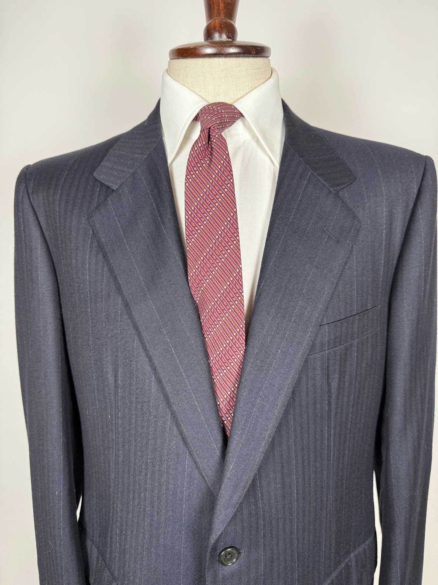 Giacca Belvest anni ‘80 flanella blu lana e cashmere - tg. 52/54